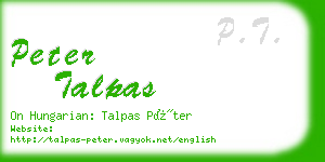 peter talpas business card